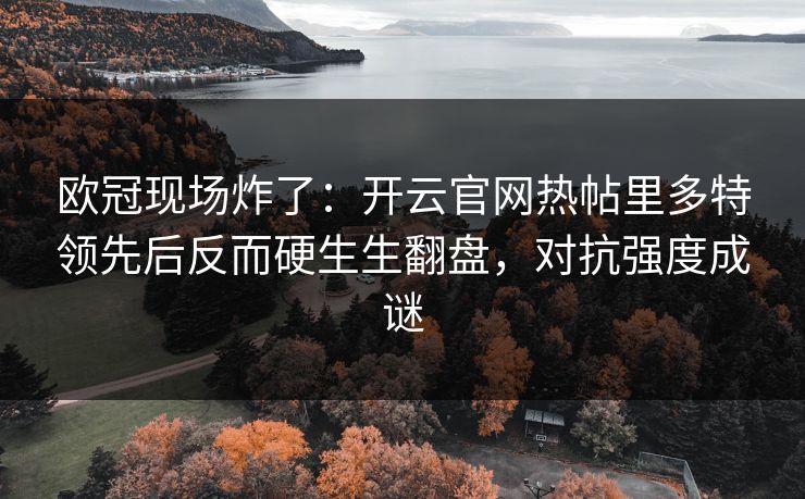 欧冠现场炸了：开云官网热帖里多特领先后反而硬生生翻盘，对抗强度成谜