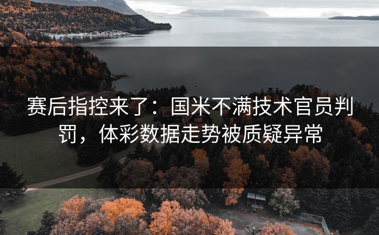 赛后指控来了：国米不满技术官员判罚，体彩数据走势被质疑异常